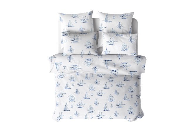 Комплект постельного белья Regatta blue 180х215 см, 2 спальный