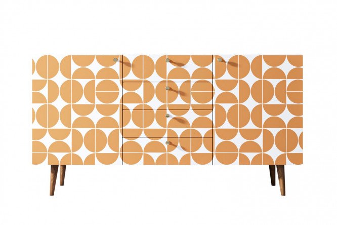 Изображение товара Комод Berber 160x70x40 см с принтом и коричневым каркасом