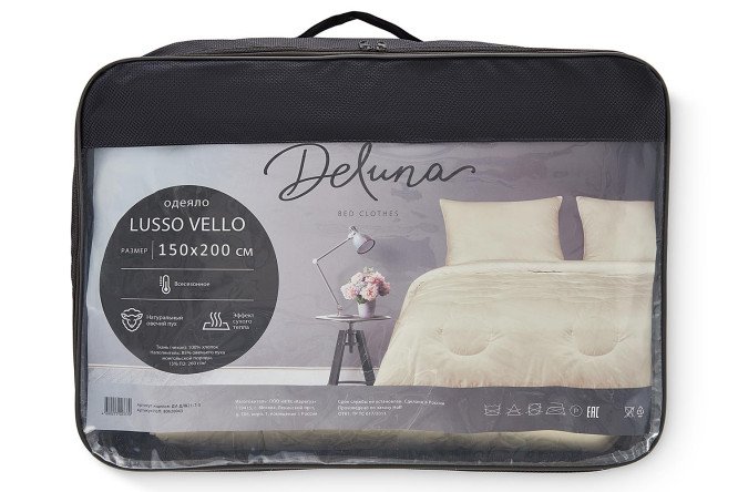 Одеяло DELUNA Lusso vello Полиэфирное волокно 200х220 см, Евро