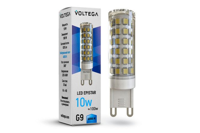 Изображение товара Лампа светодиодная VOLTEGA Simple Capsule  VG9-K1 7039 G9, 10W, Капсула, 4000 К, Холодный