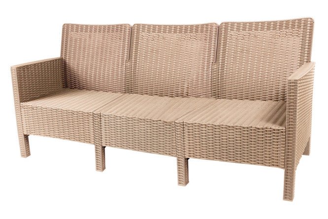 Изображение товара Диван 3-местный садовый СадКо цвет каркаса капучино, отделки капучино