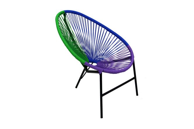 Изображение товара Стул Акапулько цвет каркаса чёрный, отделки синий, фиолетовый, зелёный