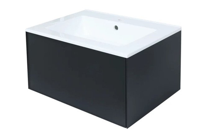 Изображение товара Подвесная тумба под раковину Parma 65 см черная ВЛДСП стильная