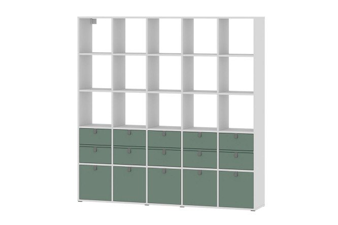 Изображение товара Стеллаж Bricks 25 секций с ящиками и дверцами для дома и офиса