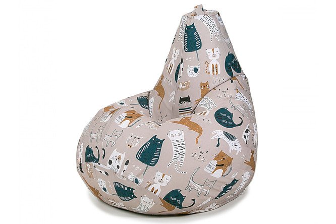Изображение товара Кресло-мешок Груша Коты непоседы XXL (Большое)