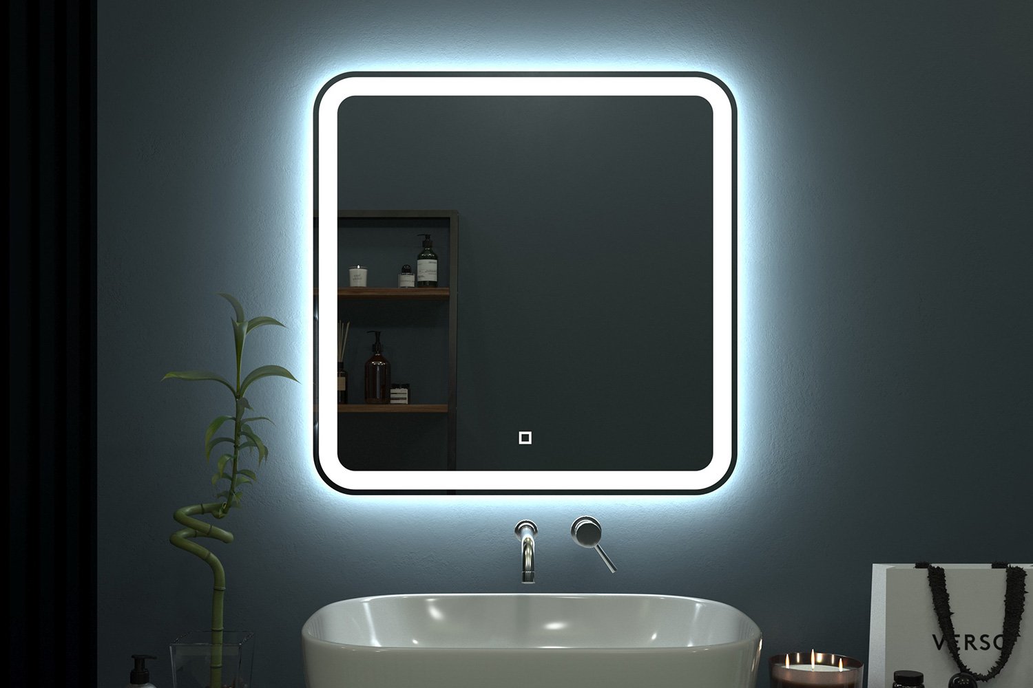 Зеркало с LED-подсветкой ONIKA Магна 70 207046 70х70 см
