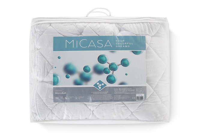 Одеяло MICASA Microball Полиэфирное волокно 140х205 см, 1,5 спальные