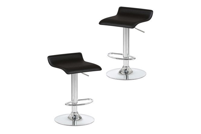 Изображение товара Комплект барных стульев DOBRIN Tommy 38.5х62х40.5 см, цвет обивки чёрный, ножек хром
