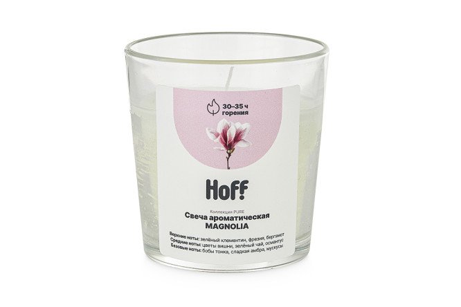 Изображение товара Ароматическая свеча HOFF Pure Magnolia 8 см стекло приятный аромат