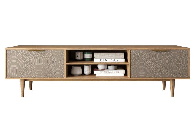Изображение товара Комод под TV низкий Line с нишей 180x50x45 см стильная мебель для гостиной