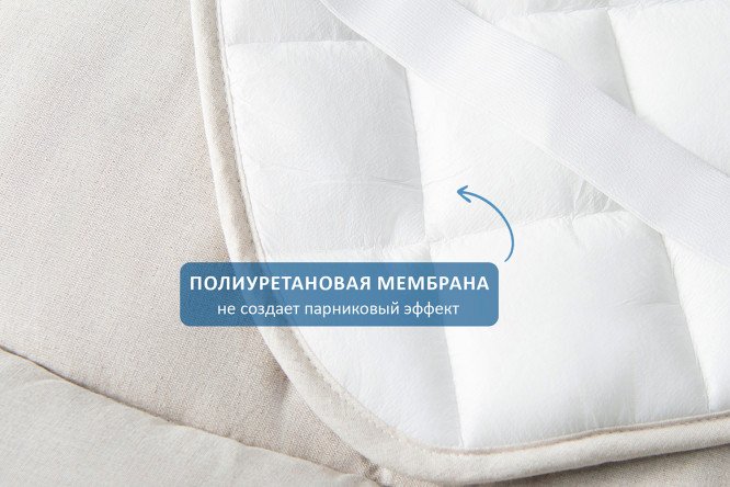 Наматрасник EDELSON Linum aqua 180х200 см