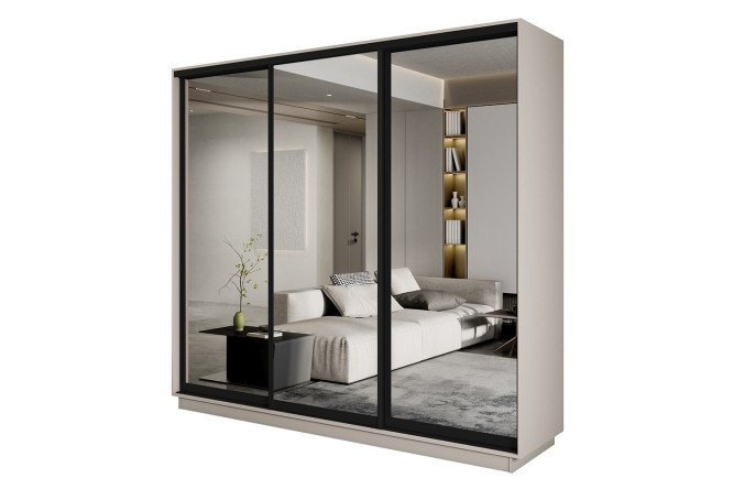 Изображение товара Шкаф-купе Slide-2 v.2 3-дверный, 210x220x45 см, кашемир/чёрный Изображение товара Шкаф-купе Slide-2 v.2 3-дверный, 210x220x45 см, кашемир/чёрный