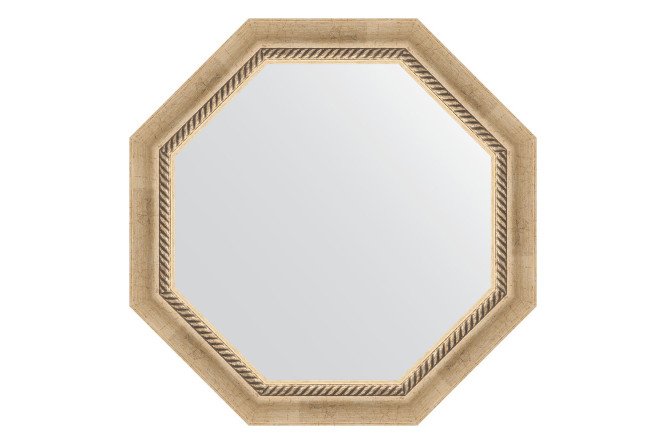 Изображение товара Зеркало настенное в багетной раме EVOFORM Octagon BY 3755, состаренное серебро с плетением 63.2х63.2 см