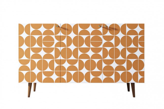 Изображение товара Комод Berber с принтом и коричневым каркасом