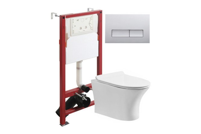 Изображение товара Подвесной унитаз с инсталляцией ORANGE CI01-100W+APB200 белый