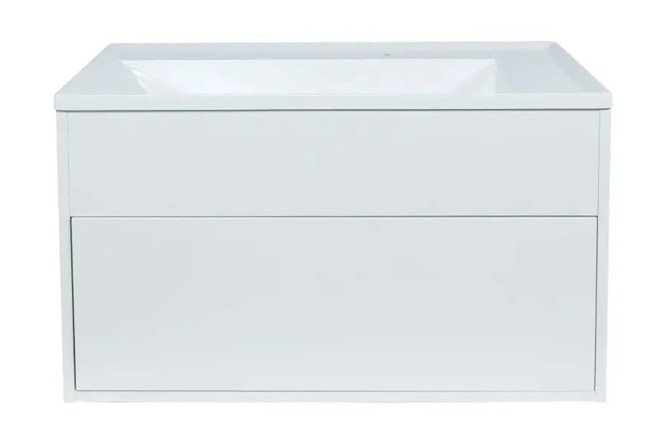 Изображение товара Подвесная тумба для ванной Lotus 80 см с раковиной белый МДФ