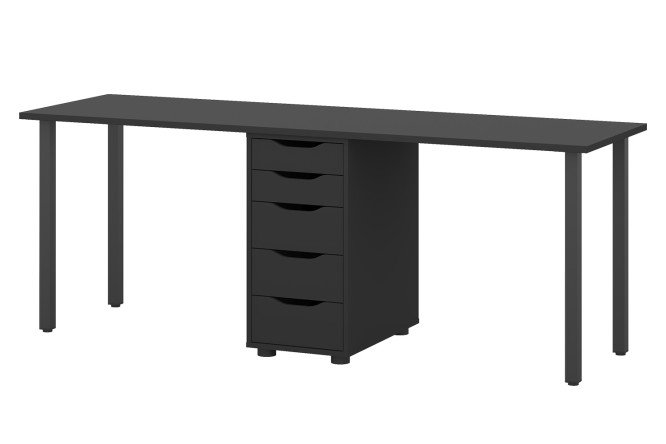 Изображение товара Письменный стол Alexys 200 см с тумбой черный современный дизайн