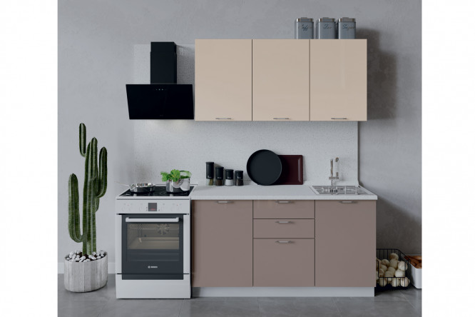 Изображение товара Кухонный гарнитур Весна 150х213 см, белый, ваниль глянец