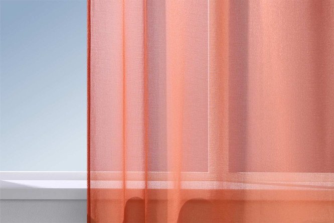 Изображение товара Тюль HOFF Рельеф 145х300 см, 1 шт., цвет коралловый