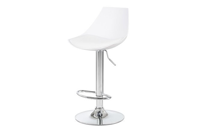 Изображение товара Барный стул DOBRIN Rocky регулируемый белый хром 38х83х48 см