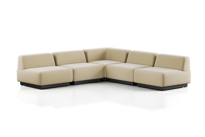 Изображение товара Модульный диван Сиб mod.6 из экокожи бежевого цвета 270х70х270 см