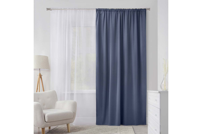 Изображение товара Штора ESTUDI BLANCO Jetta 180x280 см, васильковый, рогожка