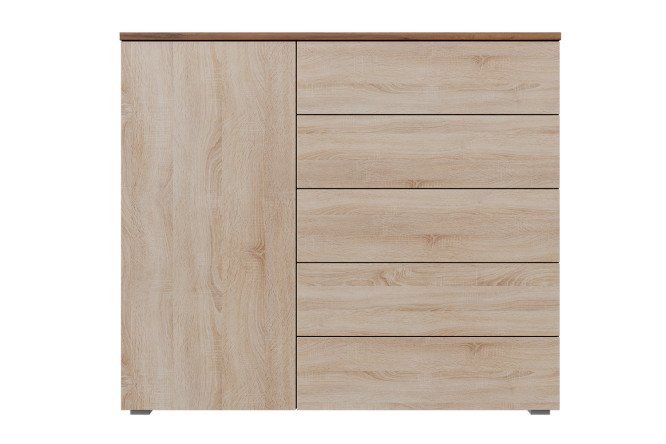 Комод Оскар Лайн 125,4х109,2х44 см, дуб табачный craft, дуб сонома, push-to-open