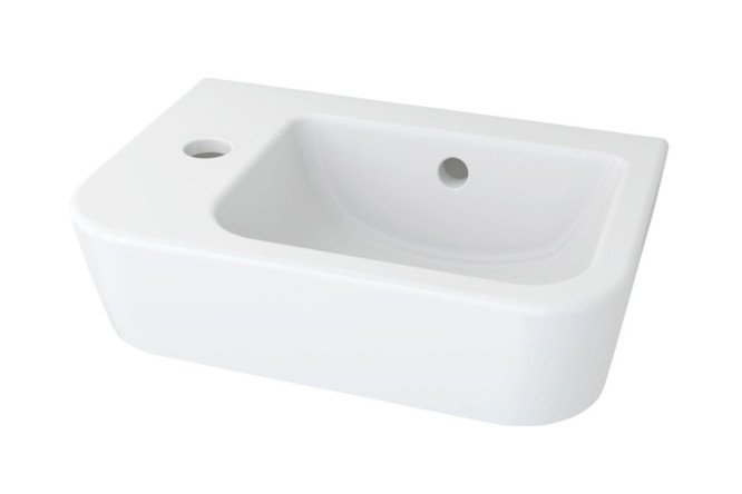 Изображение товара Подвесная раковина One 33310001L левая 37х10х24.5 см фарфор белая