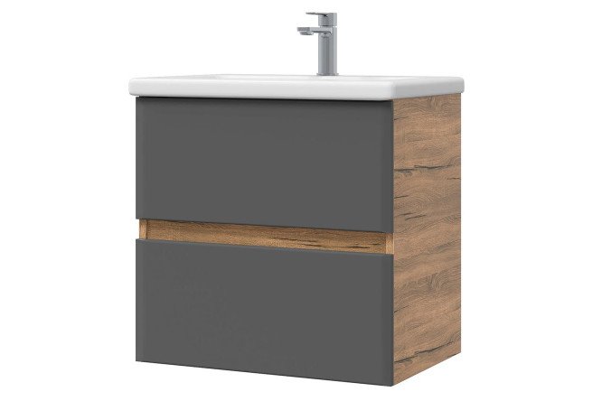 Изображение товара Тумба подвесная Sanstar Graffa 46.6 см дуб вотан графит софт для ванной