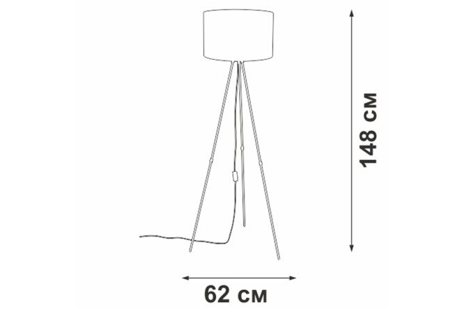 Светильник напольный VITALUCE V2957-0/1P 62x148x62 см, E27
