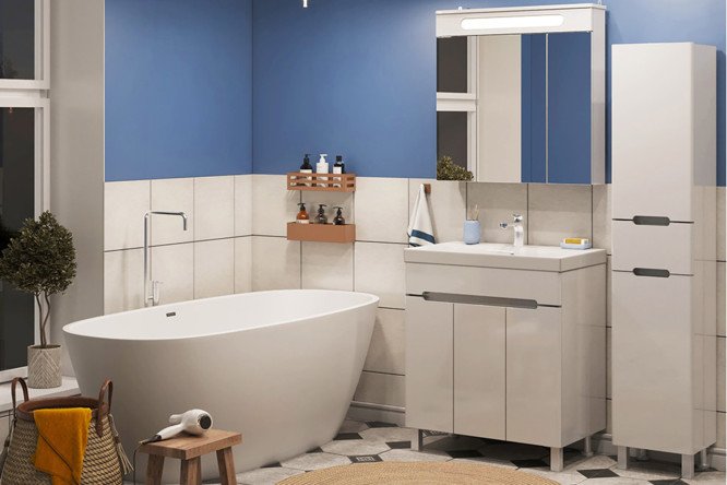 Изображение товара Мебель для ванной комнаты Парма цвет фасада белый, каркаса белый