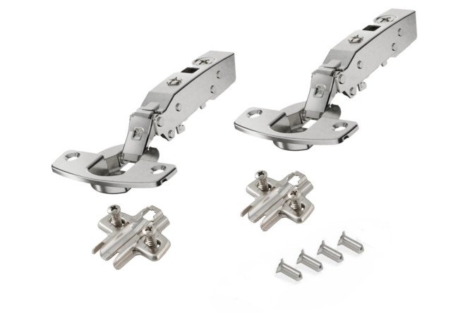 Изображение товара Комплект петель Hettich Intermat для фасадов мебели 2 шт серый металлик