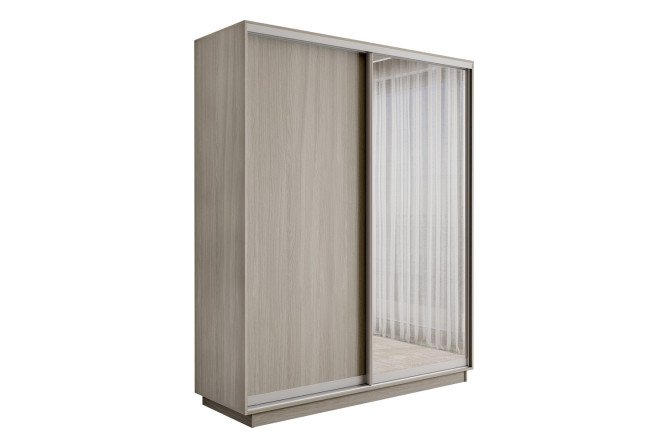 Изображение товара Двухдверный шкаф-купе Slide-2 180x240 см ясень шимо светлый с зеркалом