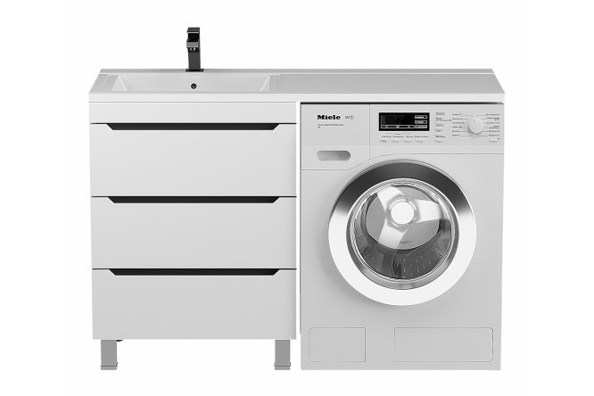 Изображение товара Тумба напольная Tanos 291020259 под стиральную машину 60 см белый и графит