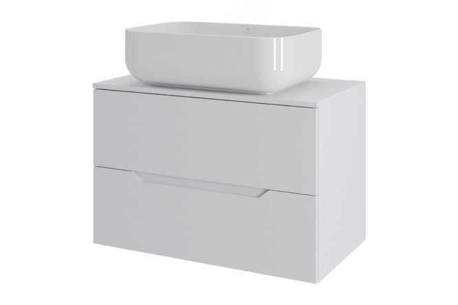 Изображение товара Тумба подвесная ORANGE Line 80 Li-80TuwMDF+B03-600W 81 см, цвет каркаса белый, фасада белый
