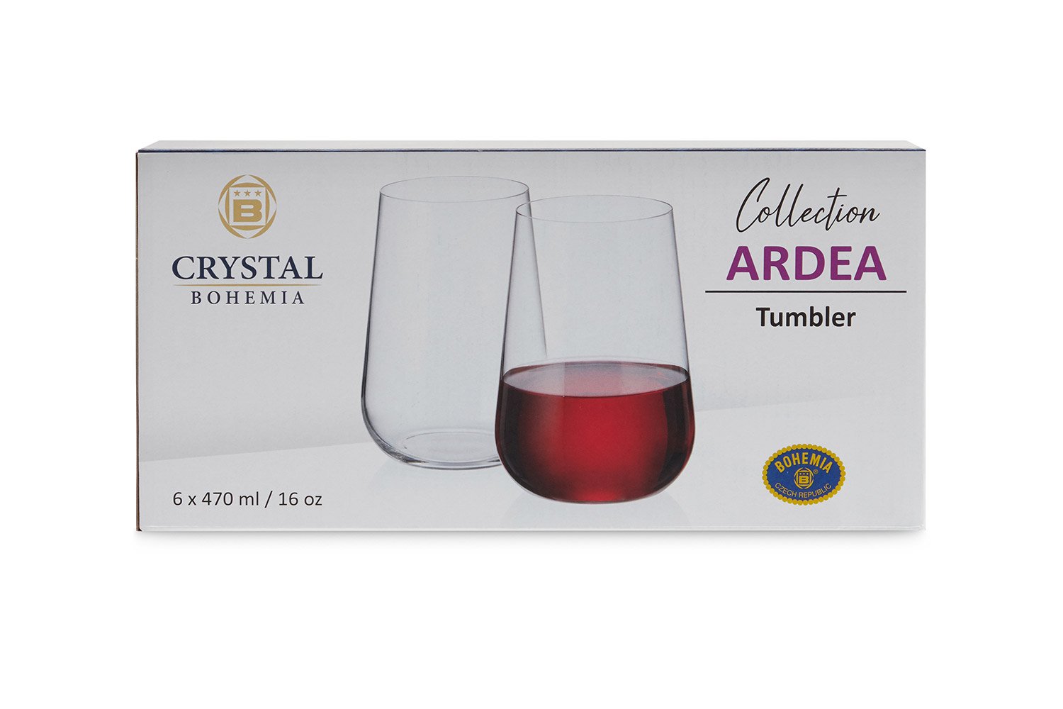 Набор стаканов CRYSTAL BOHEMIA Ardea 470 мл, Стекло, 6 шт.