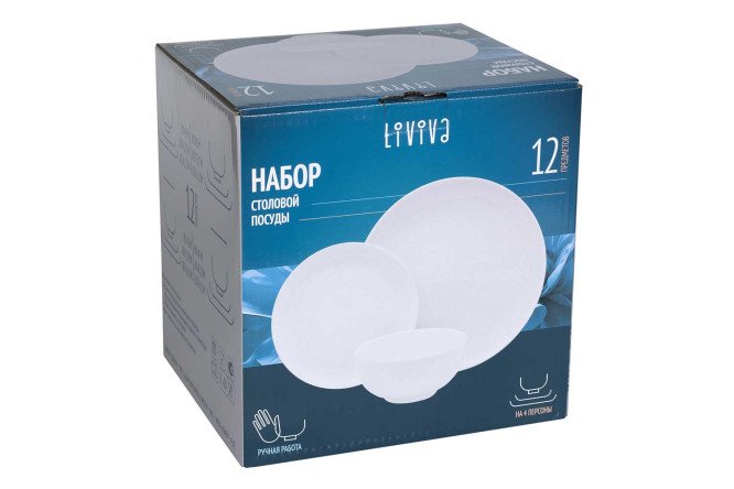 Набор столовой посуды LS6023 на 4 персоны 12 предм., Фарфор