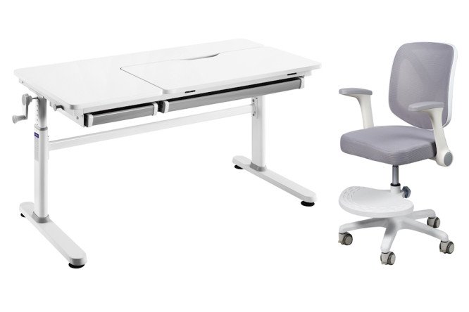 Изображение товара Комплект парта Iris Grey + кресло FunDesk LST9 Grey