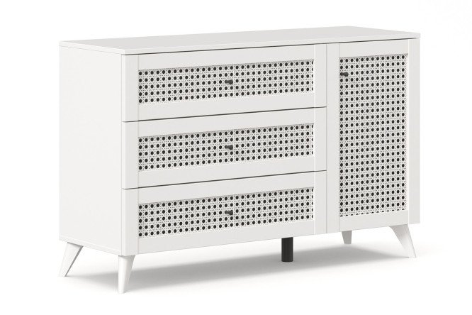 Изображение товара Комод комбинированный SCANDICA Квебек белый 120x78x41,8 см