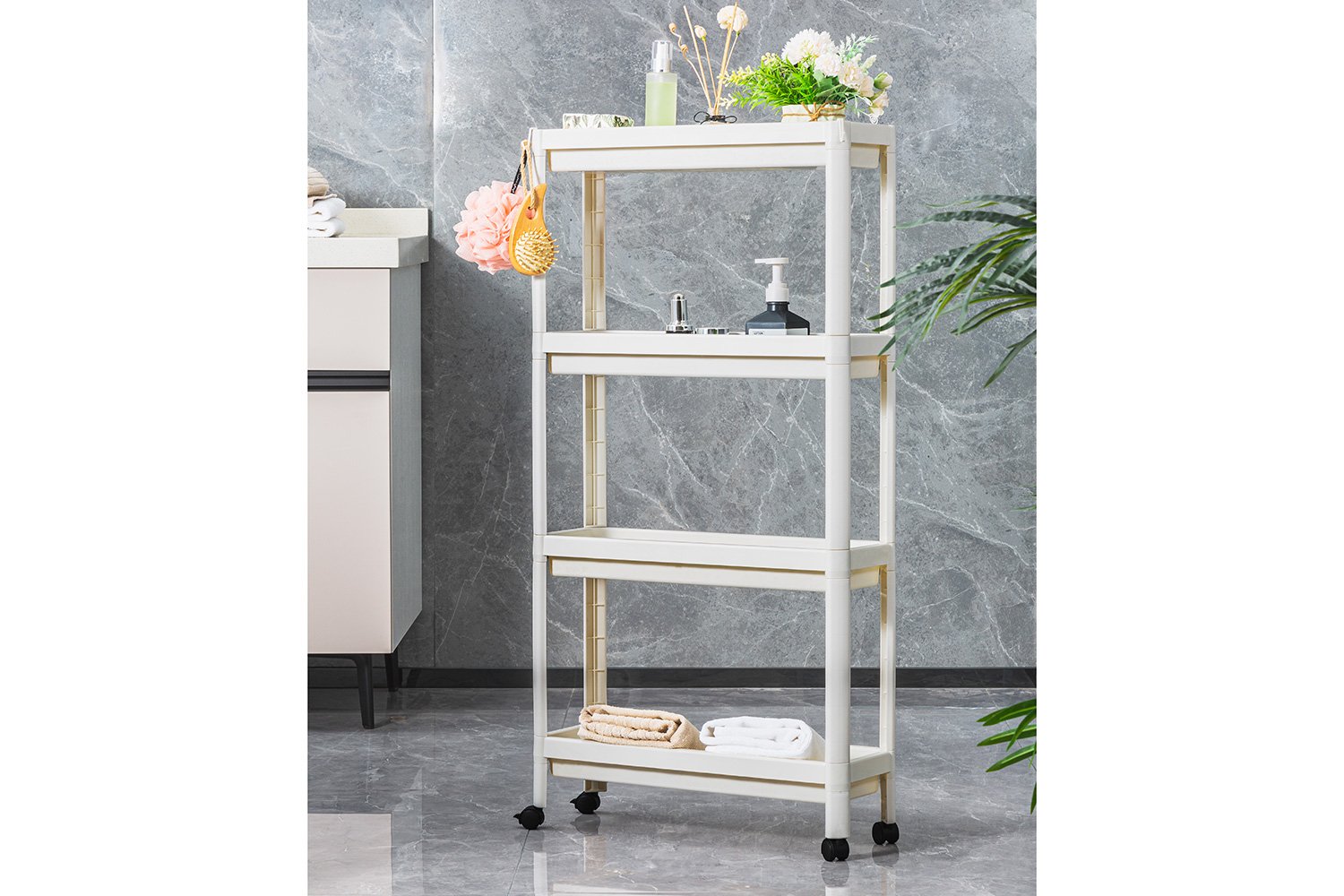 Этажерка 4-ярусная BERKRAFT Slim 53x103x17.5 см