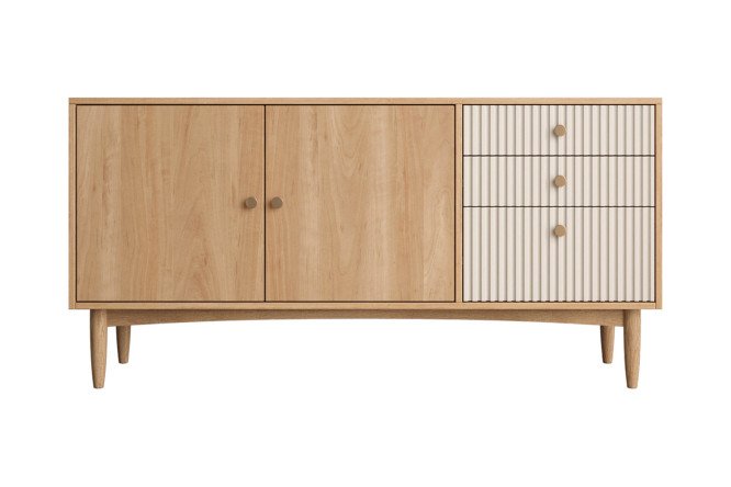 Изображение товара Комод Bubble Solid с 2 дверками и 3 ящиками светлый орех