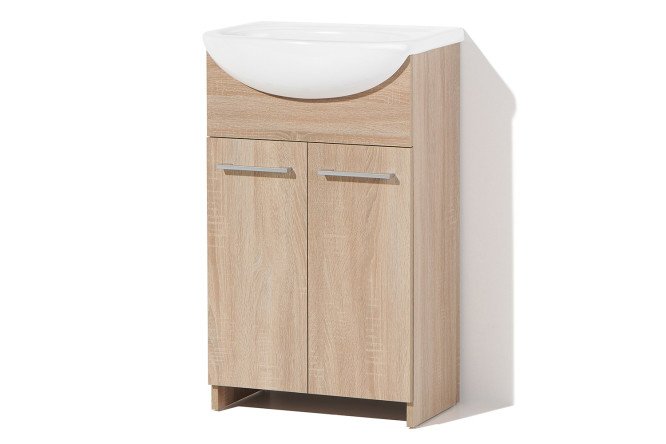 Изображение товара Тумба под умывальник АКВАЛЬ Карина ЕК.50.00.10.N 49 см, цвет каркаса дуб Сонома светлый, фасада дуб Сонома светлый