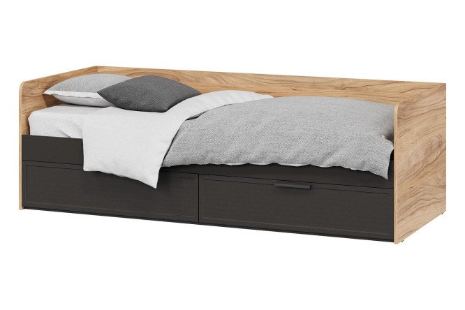 Изображение товара Кровать Стелла 80х200 см цвет яблоня беллуно и серый вулкан