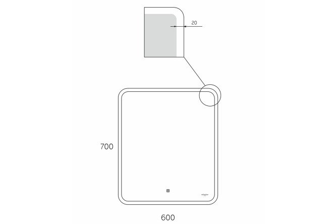 Фото 9 Зеркало с подсветкой Blink RF6040BK 60х60 см
