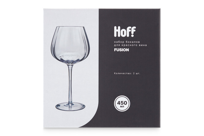 Фото 8 Набор бокалов HOFF Fusion для красного вина 450 мл, 2 шт., Стекло