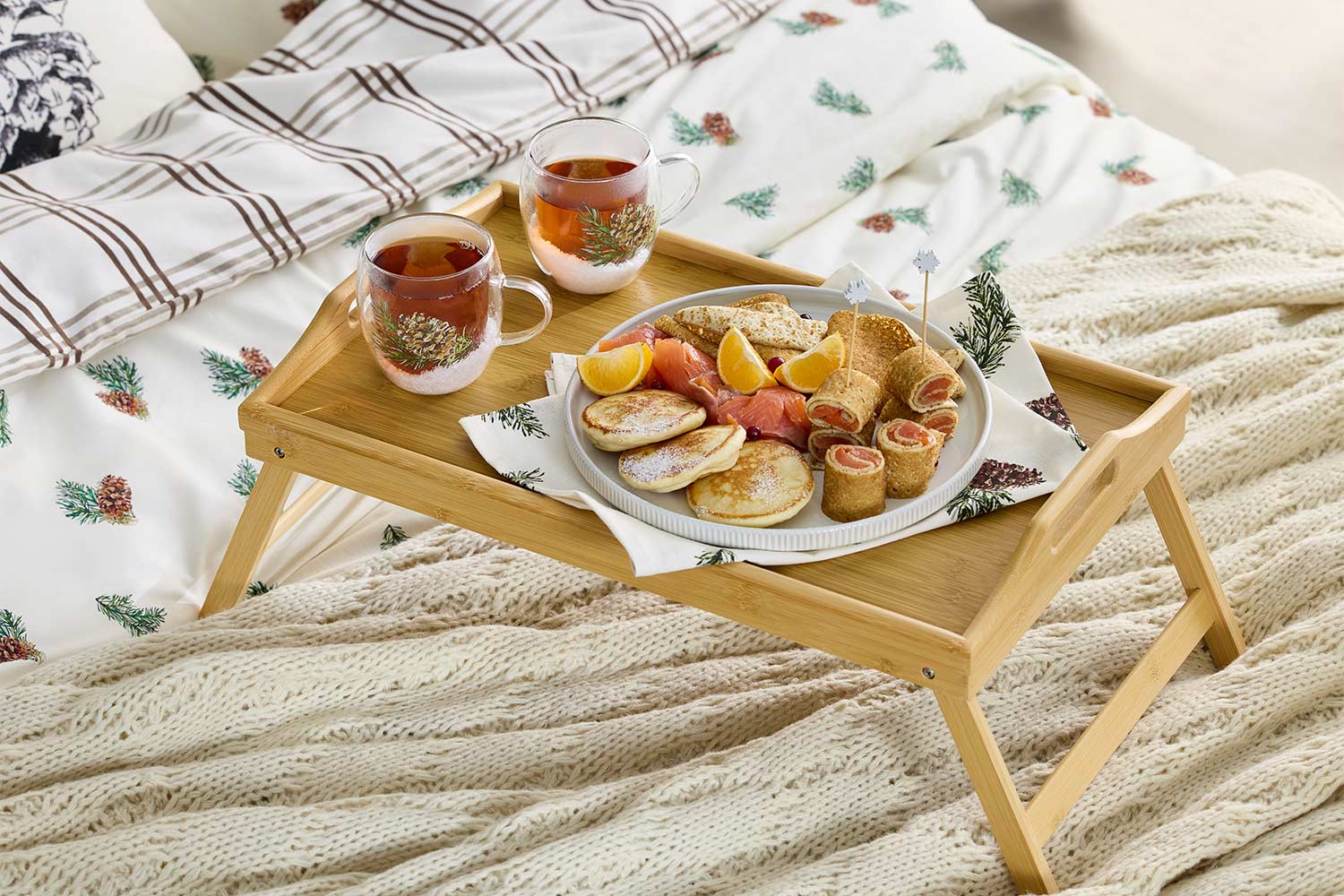 Поднос на ножках HOFF Breakfast складной 50х20.5х30 см, Бамбук
