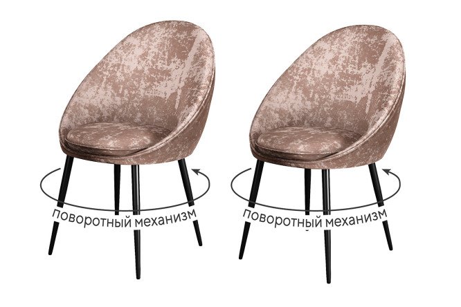Изображение товара Комплект стульев поворотных DIKLINE 234 57х89х59 см
