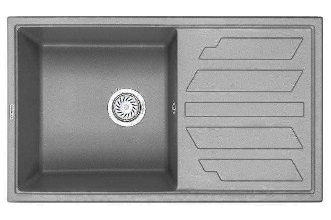 Изображение товара Мойка врезная с крылом GRANULA 8601 из кварца 86х50х20 см для кухни