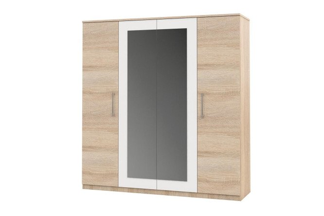 Изображение товара Шкаф 4-дверный Аврора с зеркалом для хранения одежды