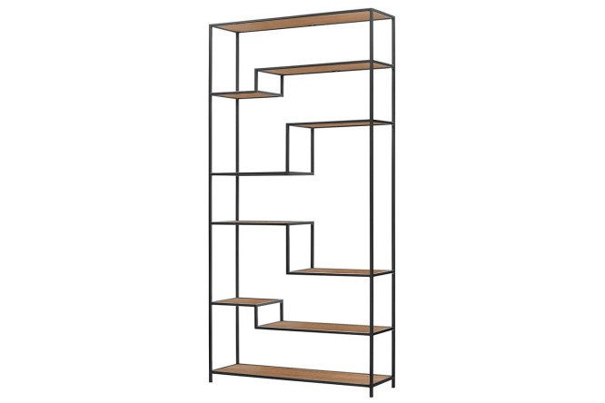 Изображение товара Стеллаж Jaqlene из металла и ЛДСП теплые оттенки размеры 100х200х30 см